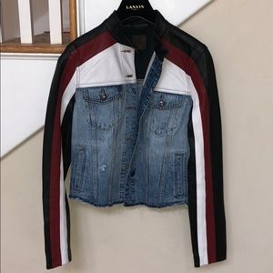 Joe’s Jeans leather and denim jean jacket XS